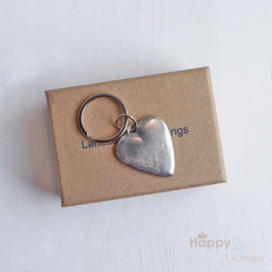 Pewter heart keyring - handmade by Lancaster & Gibbings