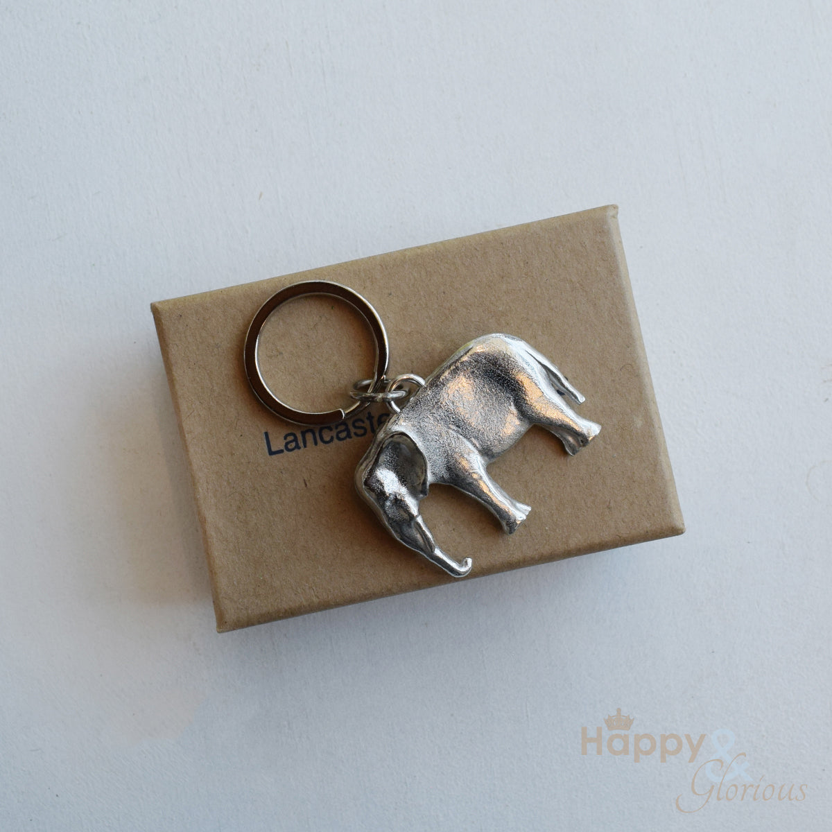 Pewter elephant keyring - handmade by Lancaster & Gibbings