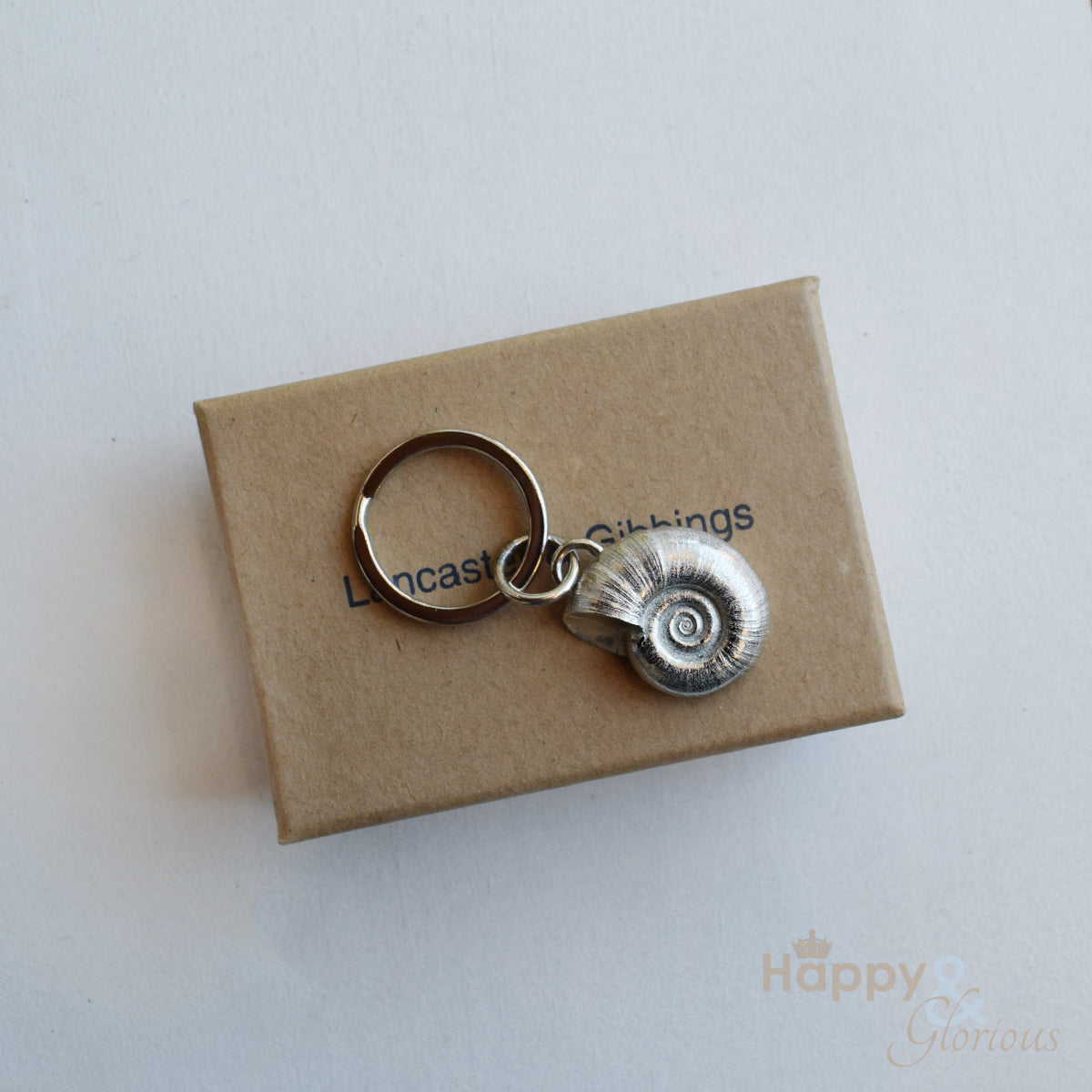 Pewter nautilus shell keyring - handmade by Lancaster & Gibbings