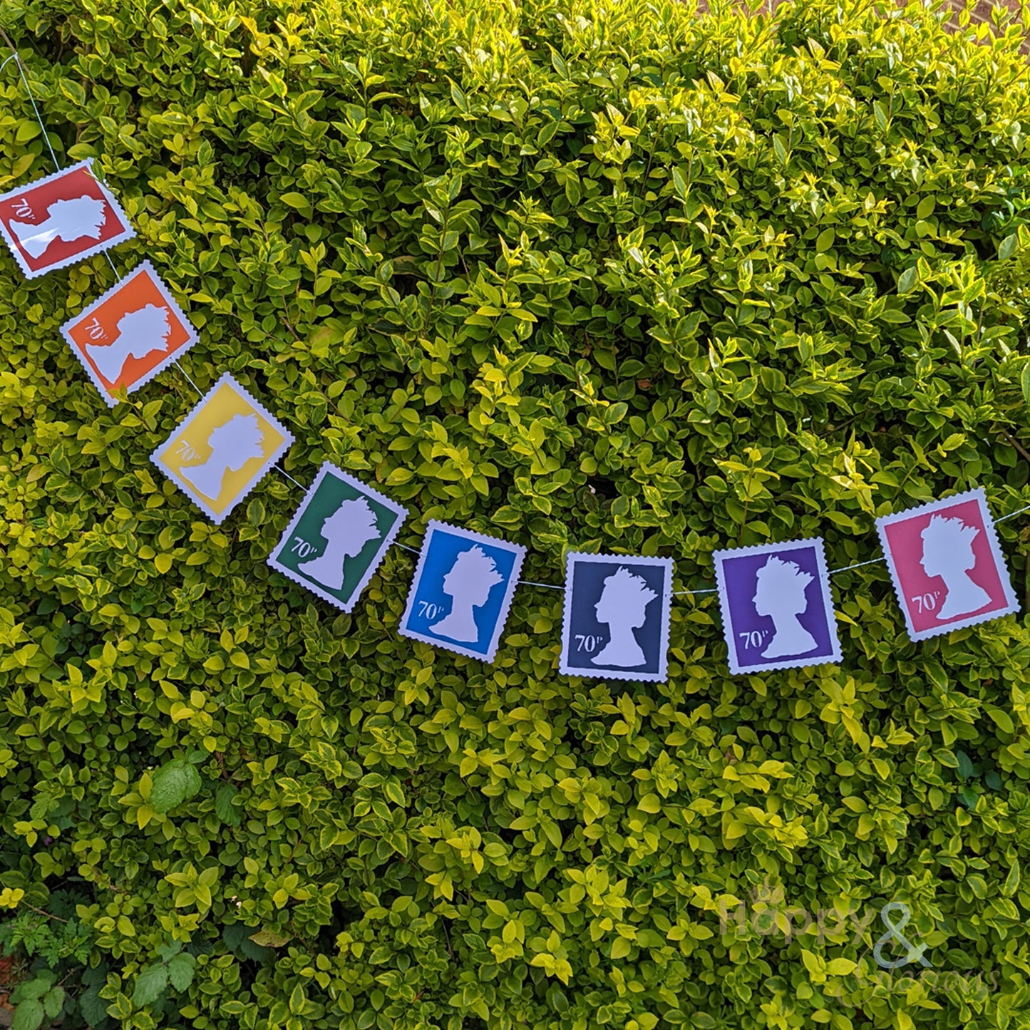 Jolly paper bunting - postage stamps