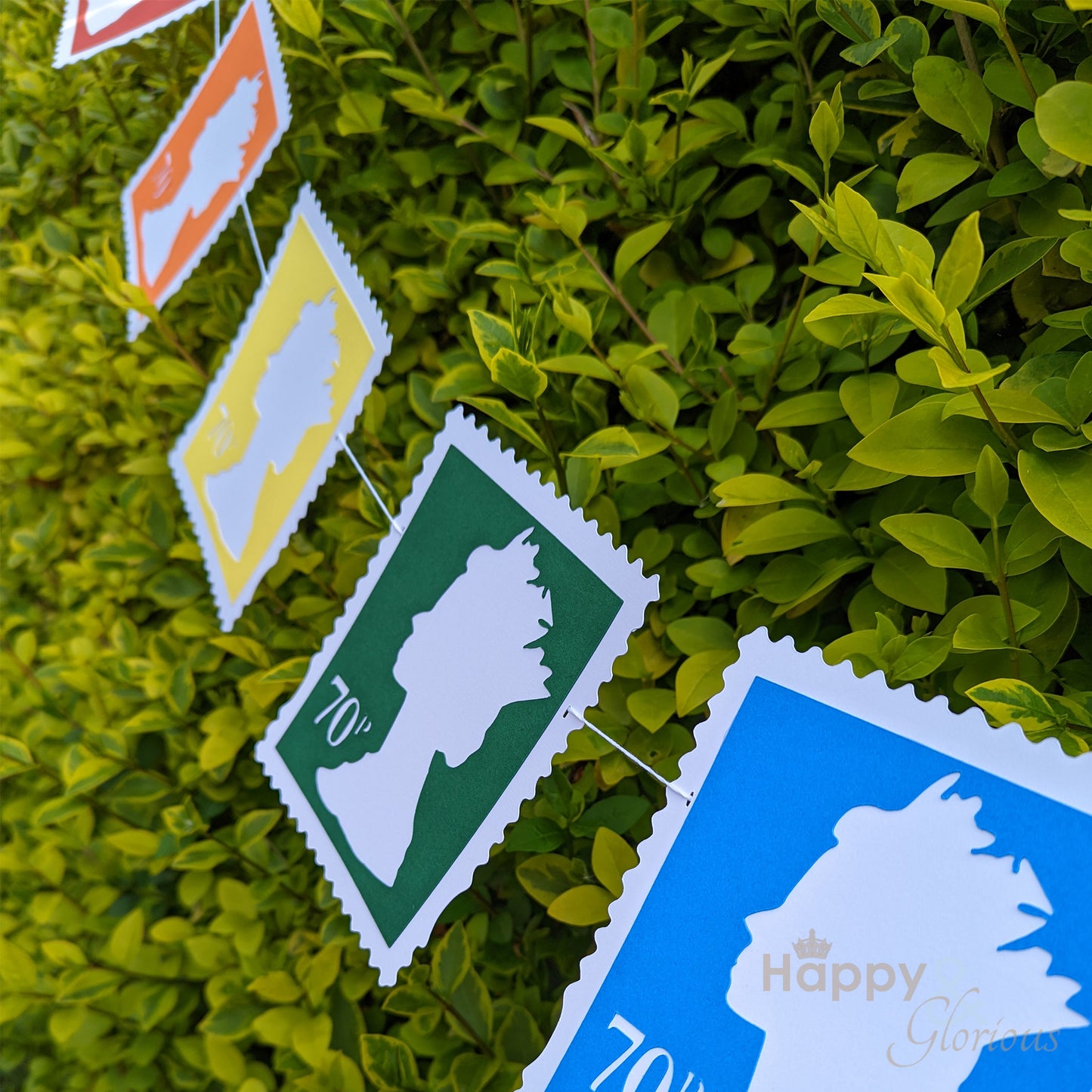 Jolly paper bunting - postage stamps