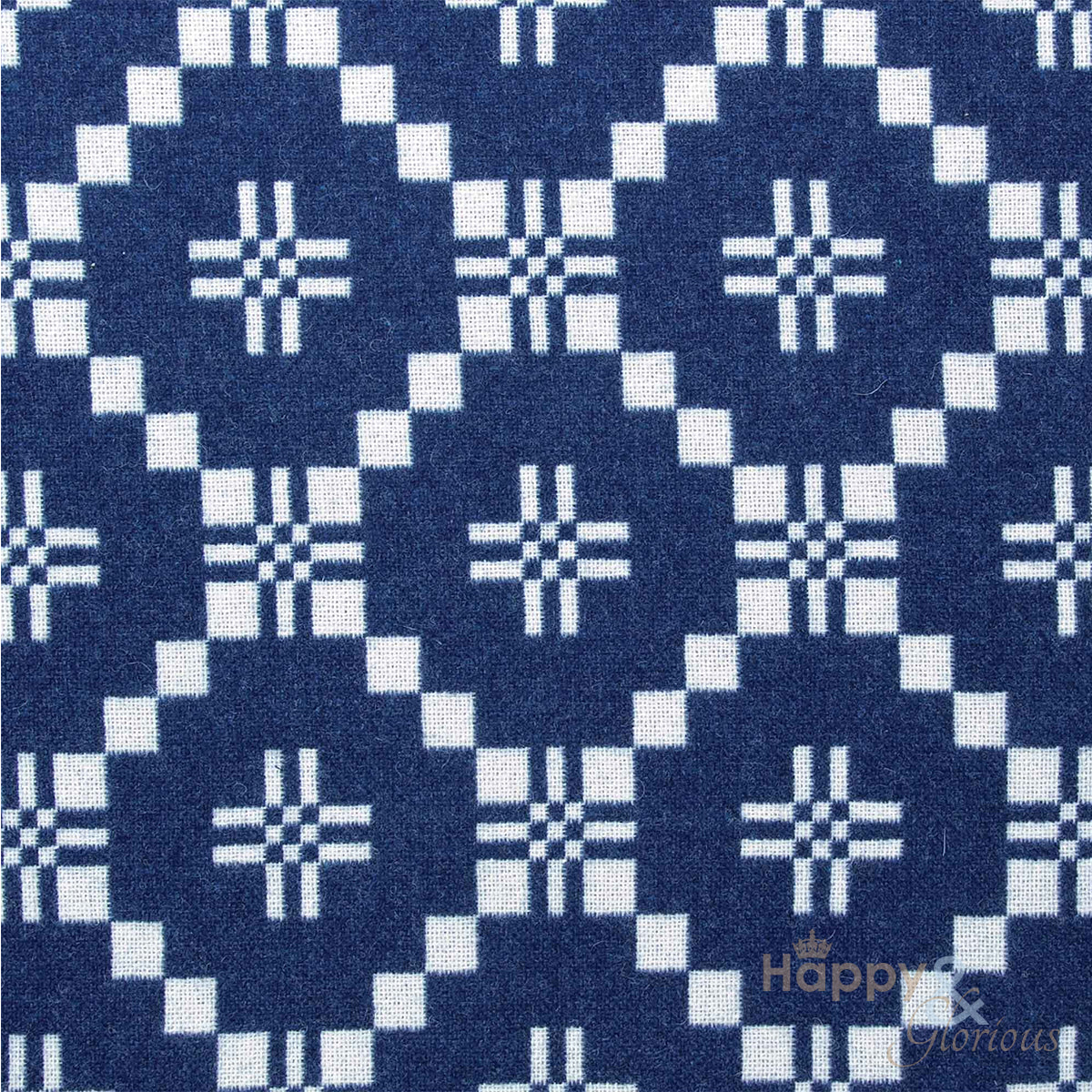 Indigo 'St David's Cross' pure lambswool throw by Melin Tregwynt