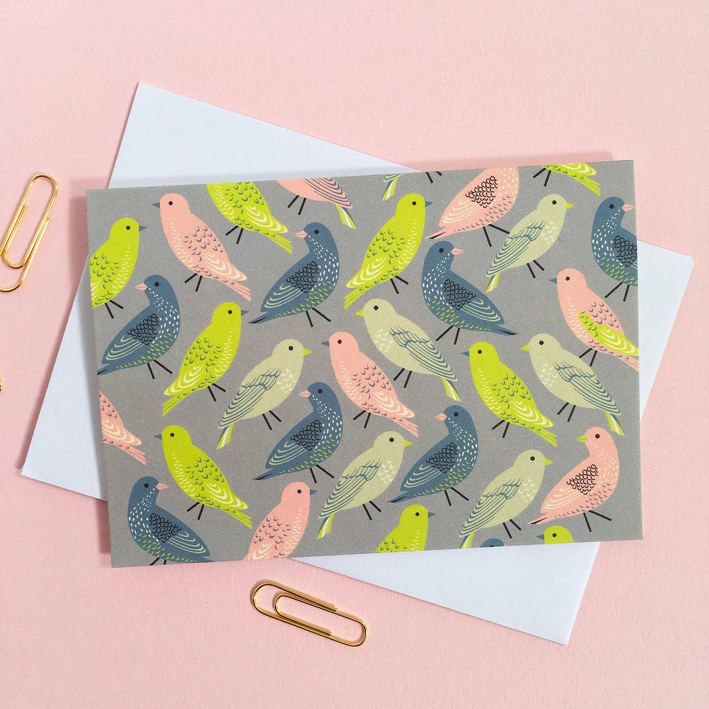 Set of eight 'birds in colour' notecards