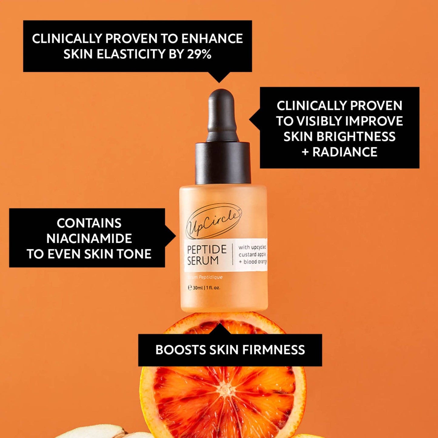Upcircle vegan collagen boosting peptide face serum