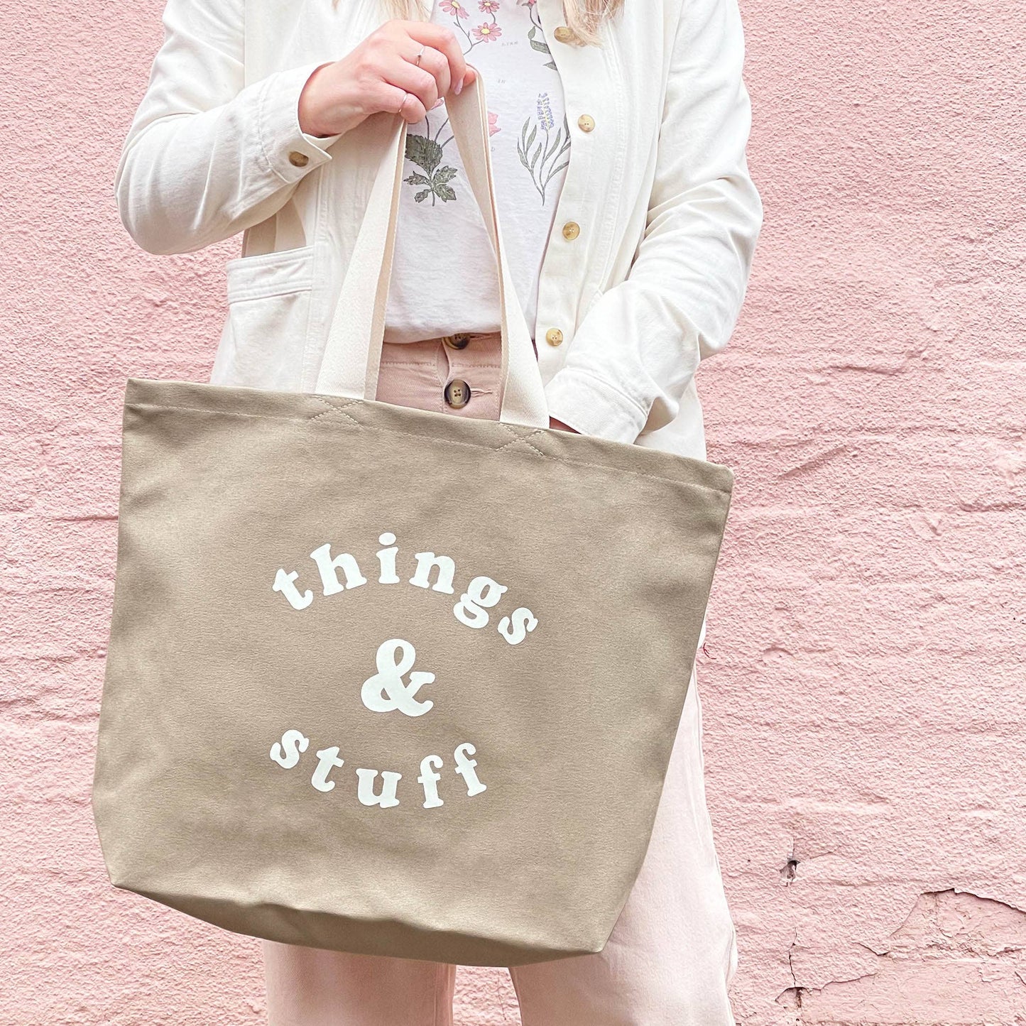 Things & stuff canvas tote bag