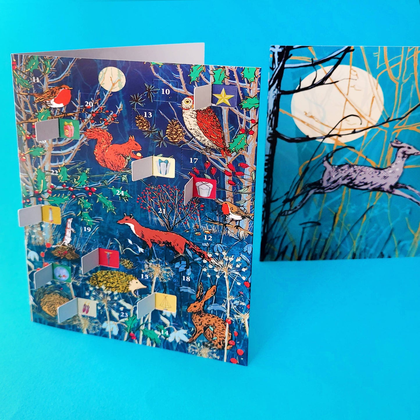 Winter's tale animals Advent calendar card