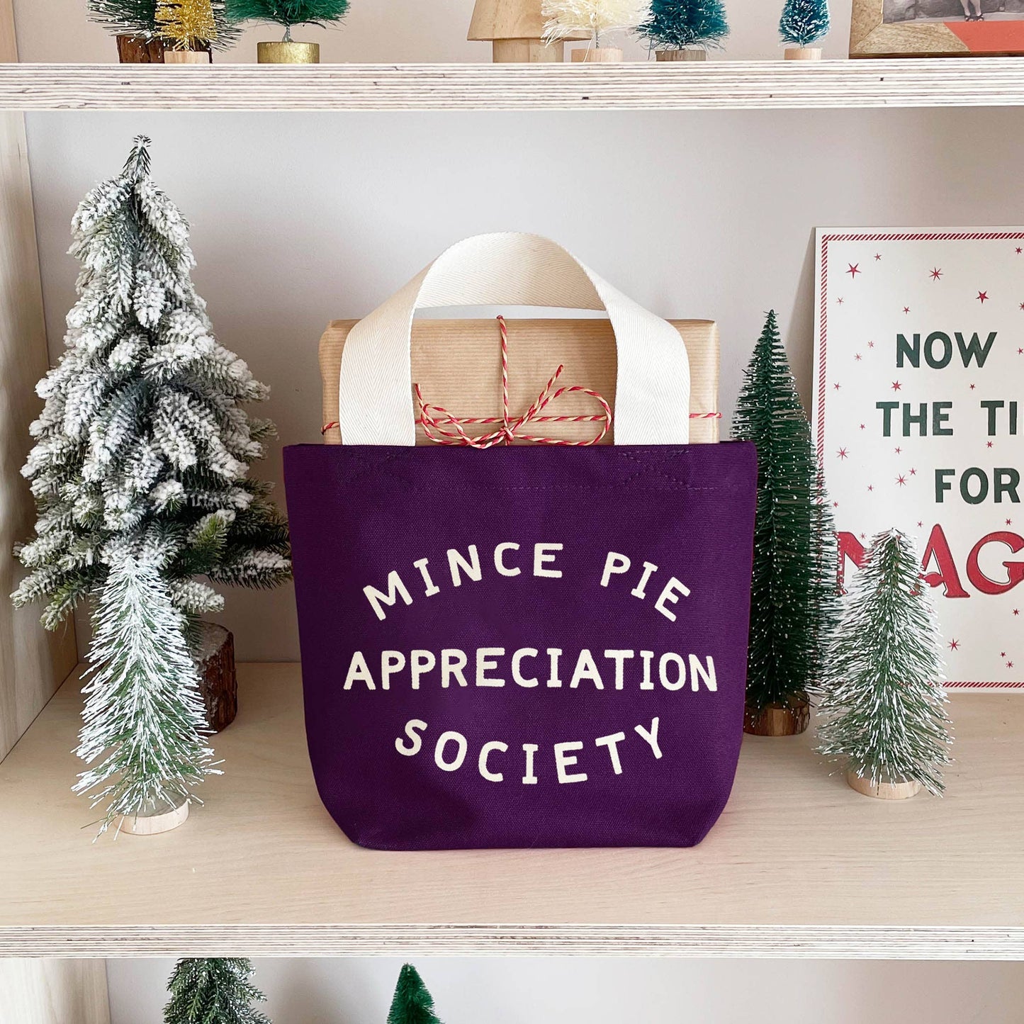 Mince pie appreciation society - little purple bag