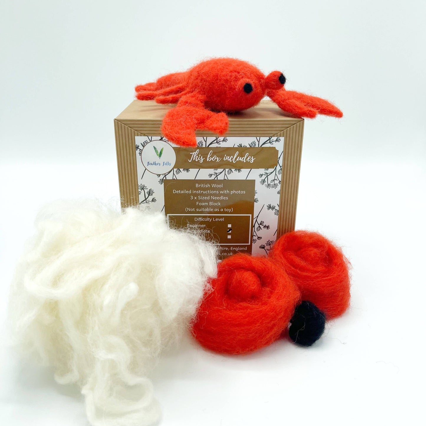 Red lobster needle felting kit | UK made craft kit