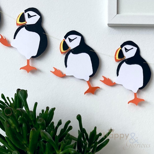 Jolly paper bunting - Happy puffins
