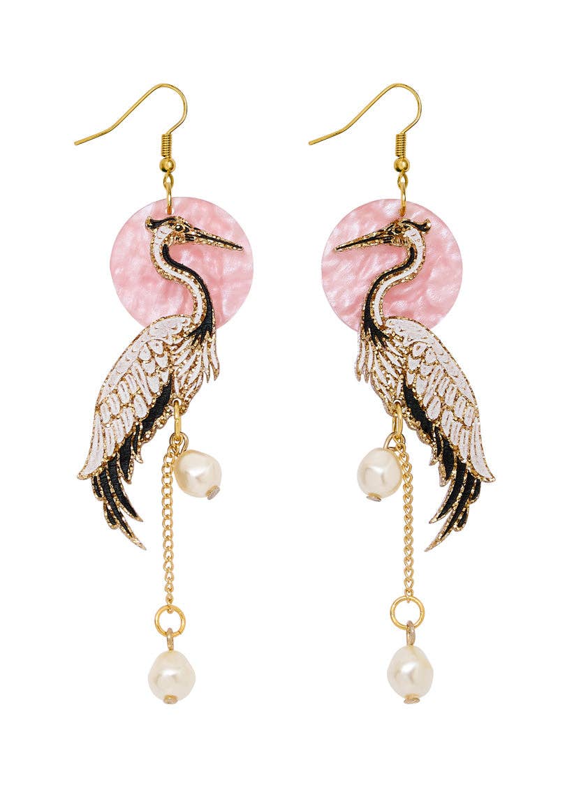Crane earrings by Tatty Devine