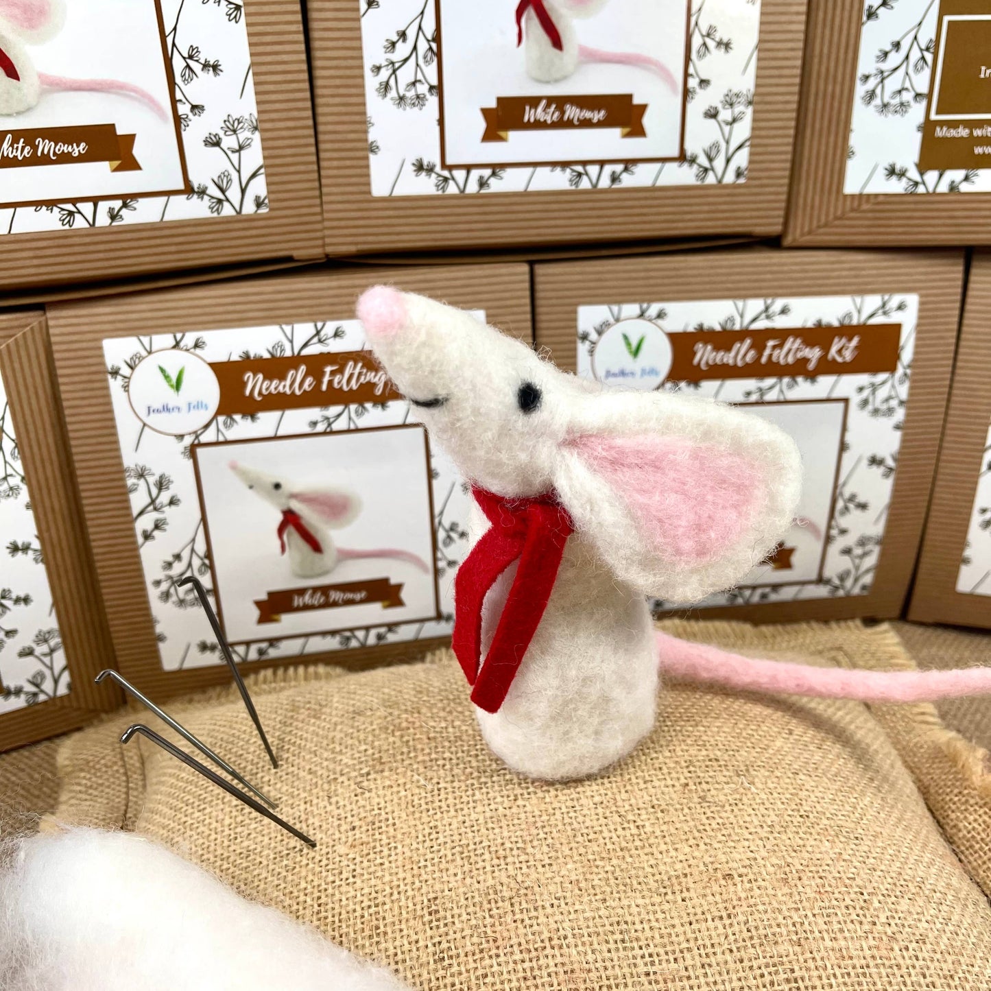 Happy mouse needle felting kit | UK made craft kit