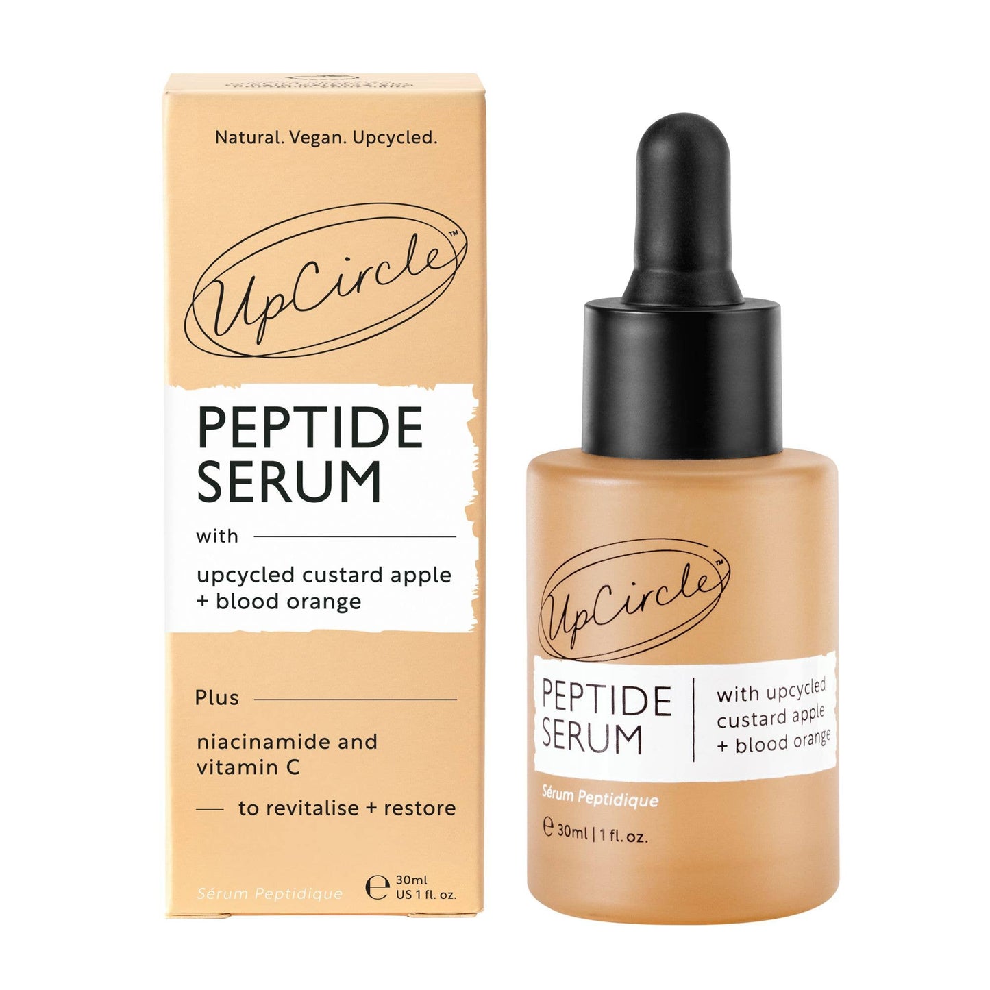 Upcircle vegan collagen boosting peptide face serum