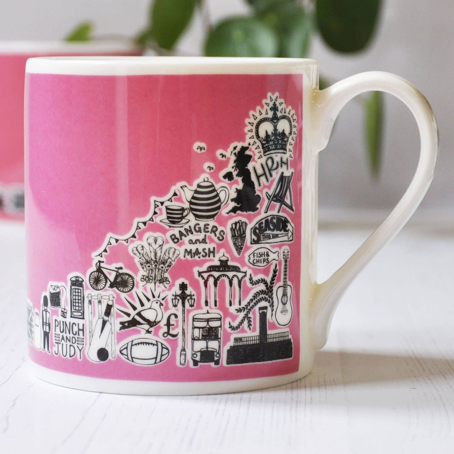 British icons sugar pink mug