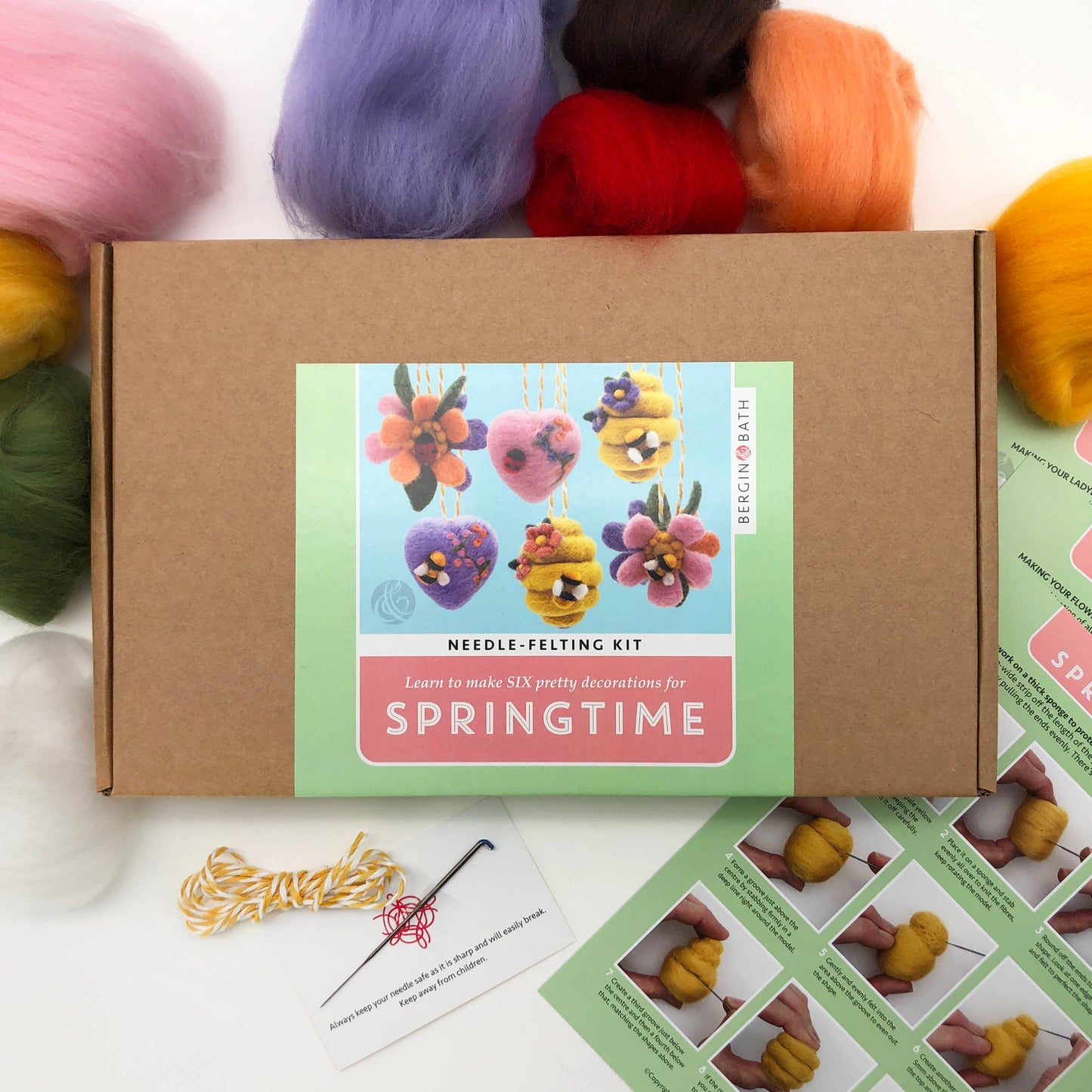 Springtime needle felting craft kit