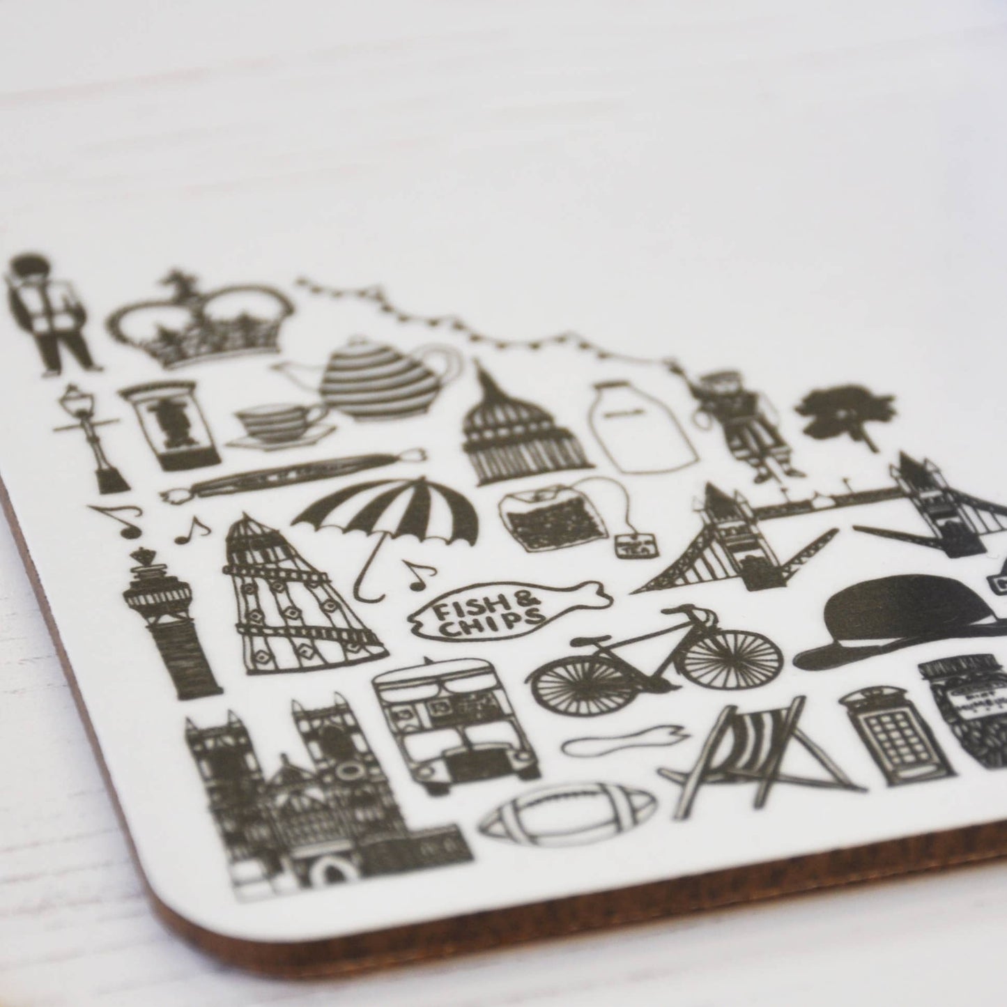 British icons black & white coaster