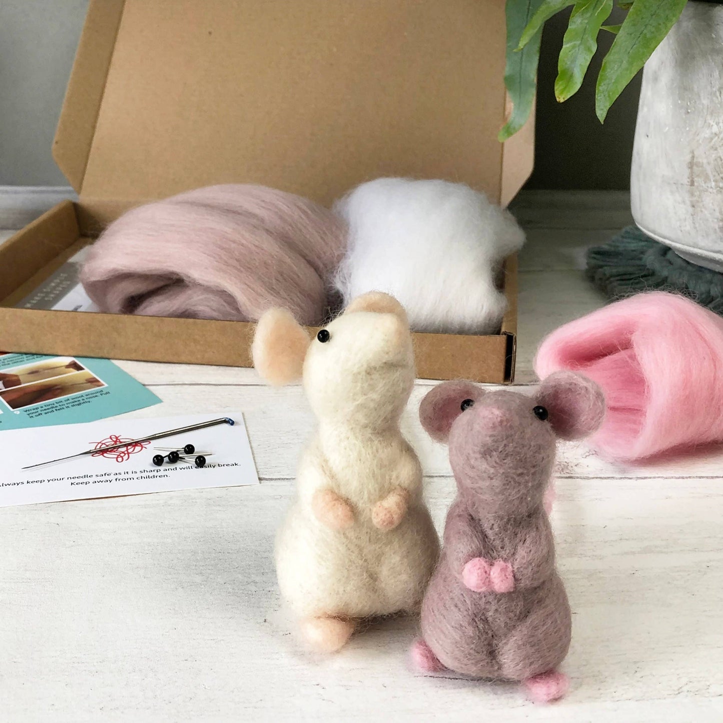 Little mice needle felting kit