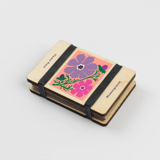 Pink & purple cosmos pocket flower press