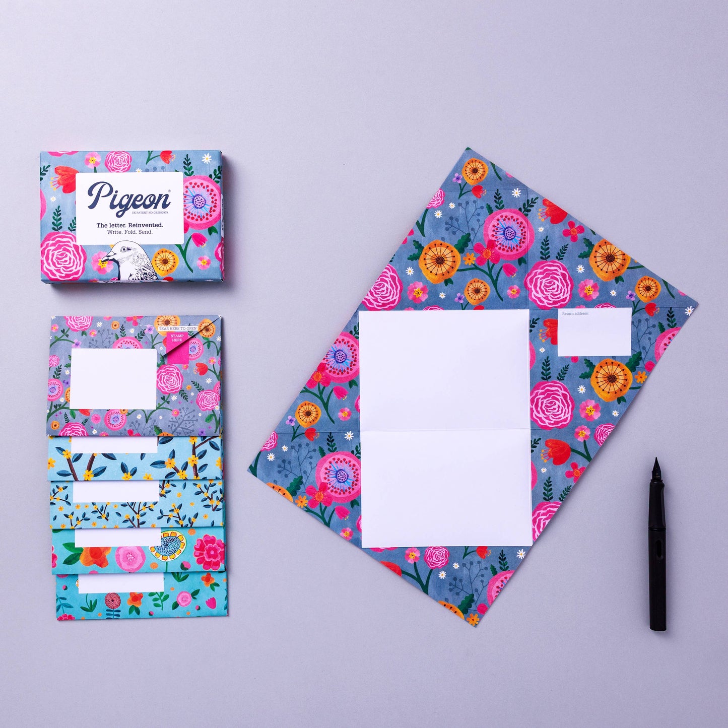 Wildflower Pigeon - pack of 6 folding letters