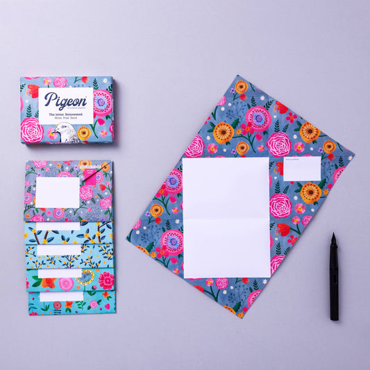 Wildflower Pigeon - pack of 6 folding letters