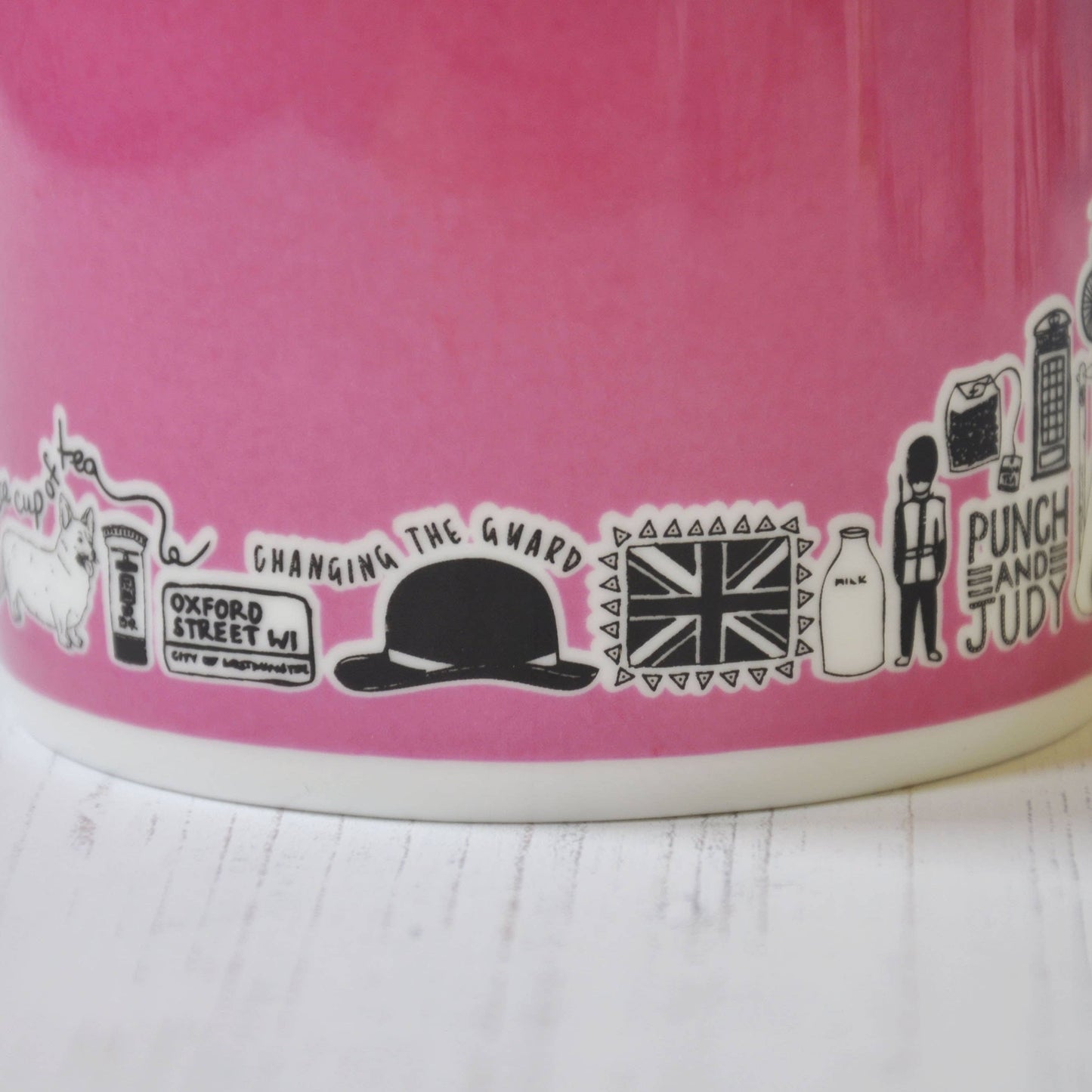 British icons sugar pink mug