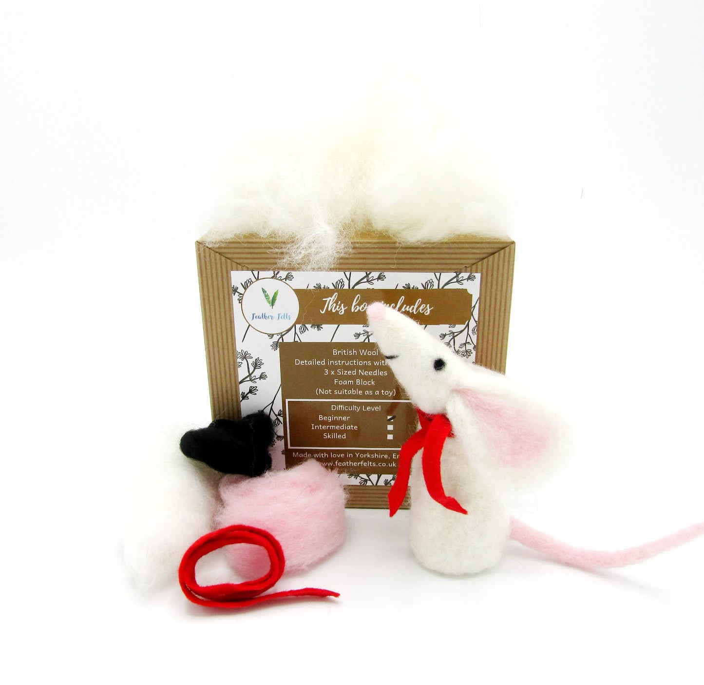 Happy mouse needle felting kit | UK made craft kit
