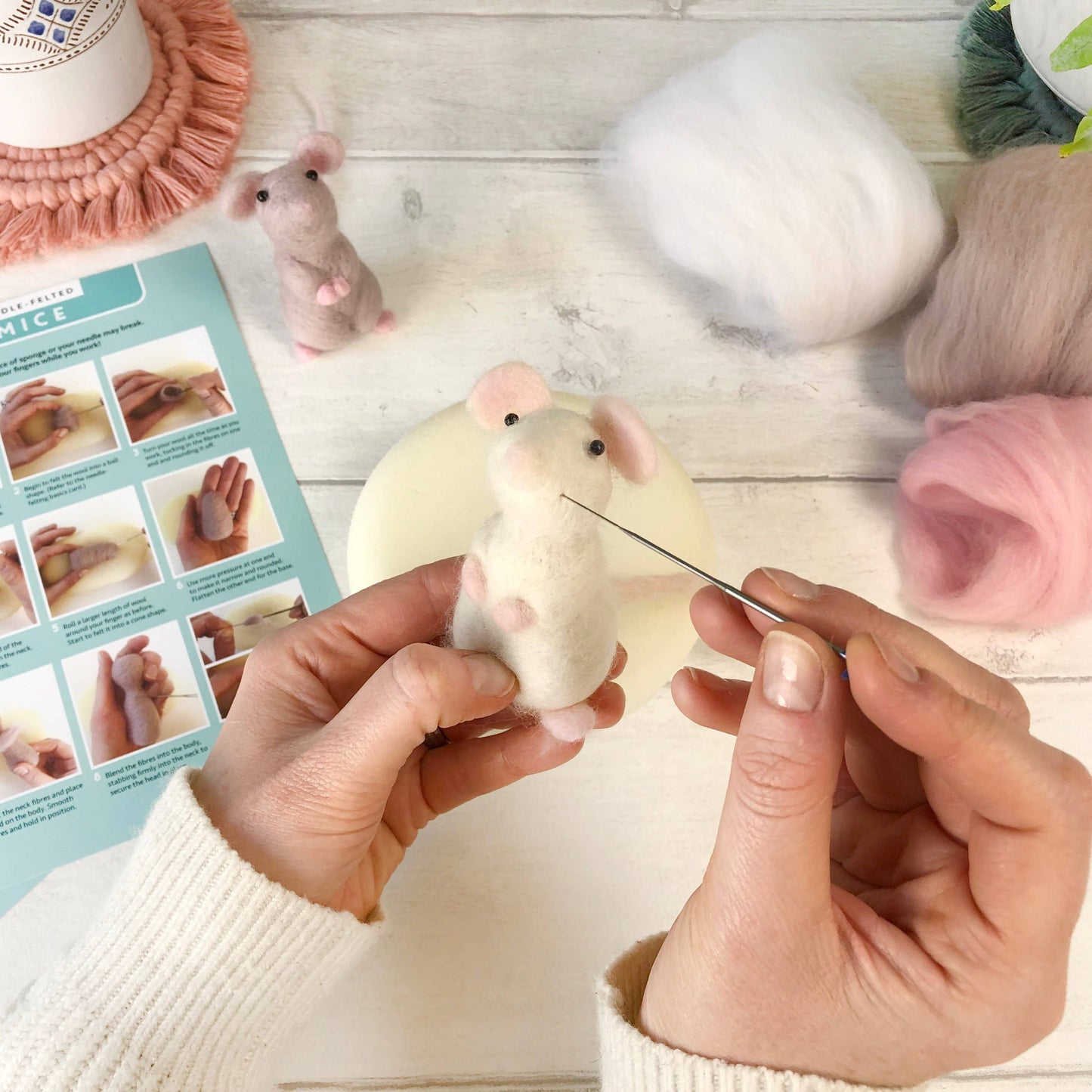 Little mice needle felting kit