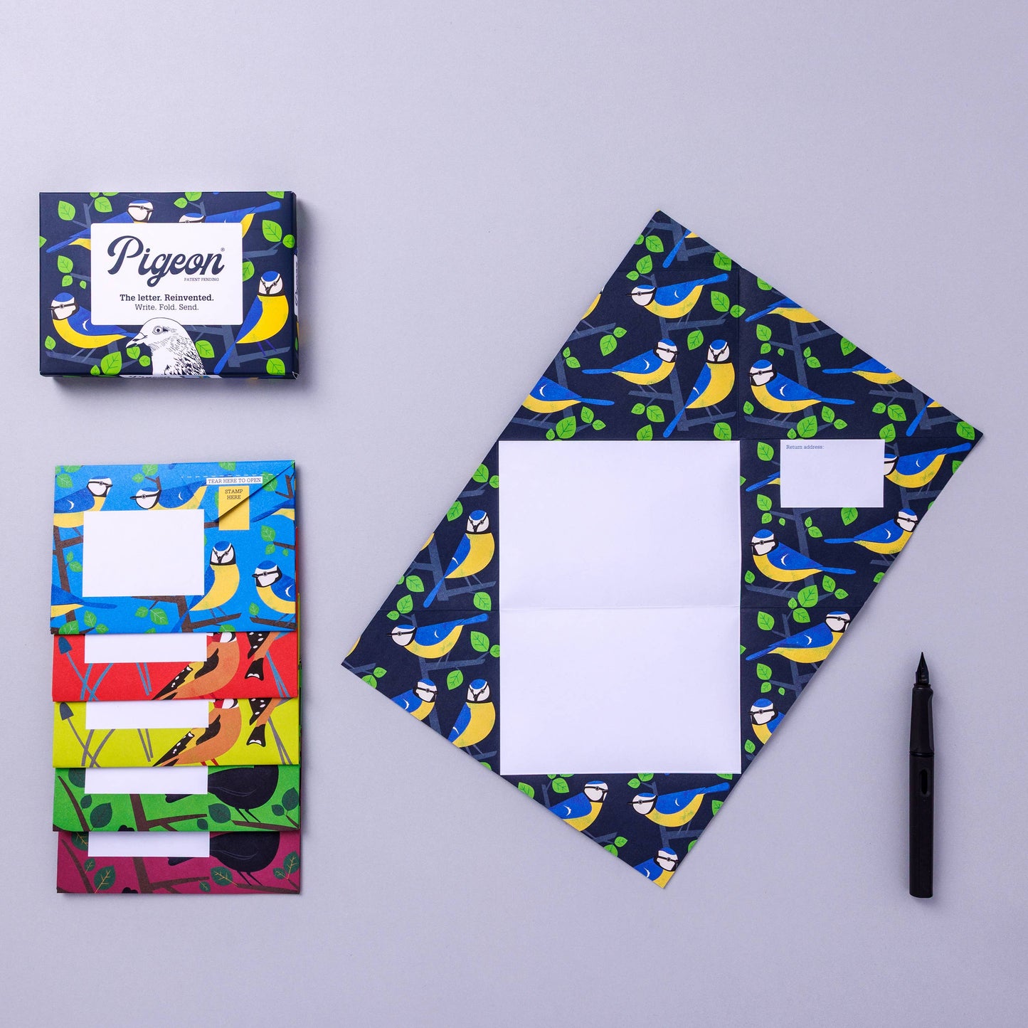 Dawn Chorus Pigeon - pack of 6 folding letters