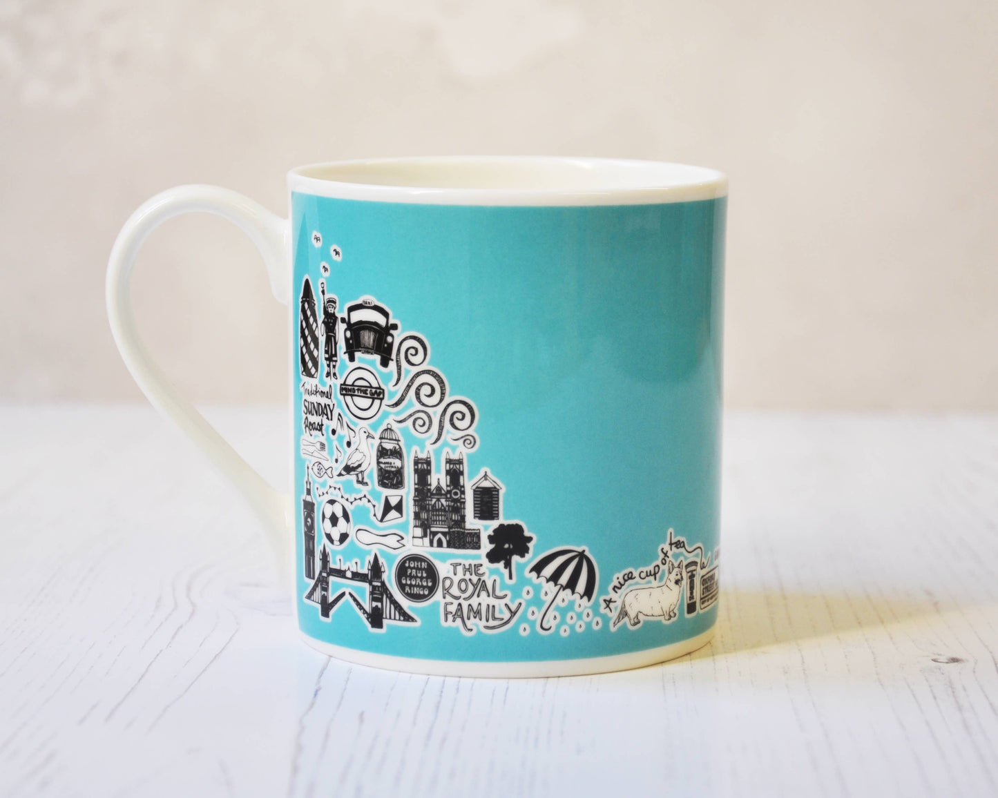 British icons light blue mug