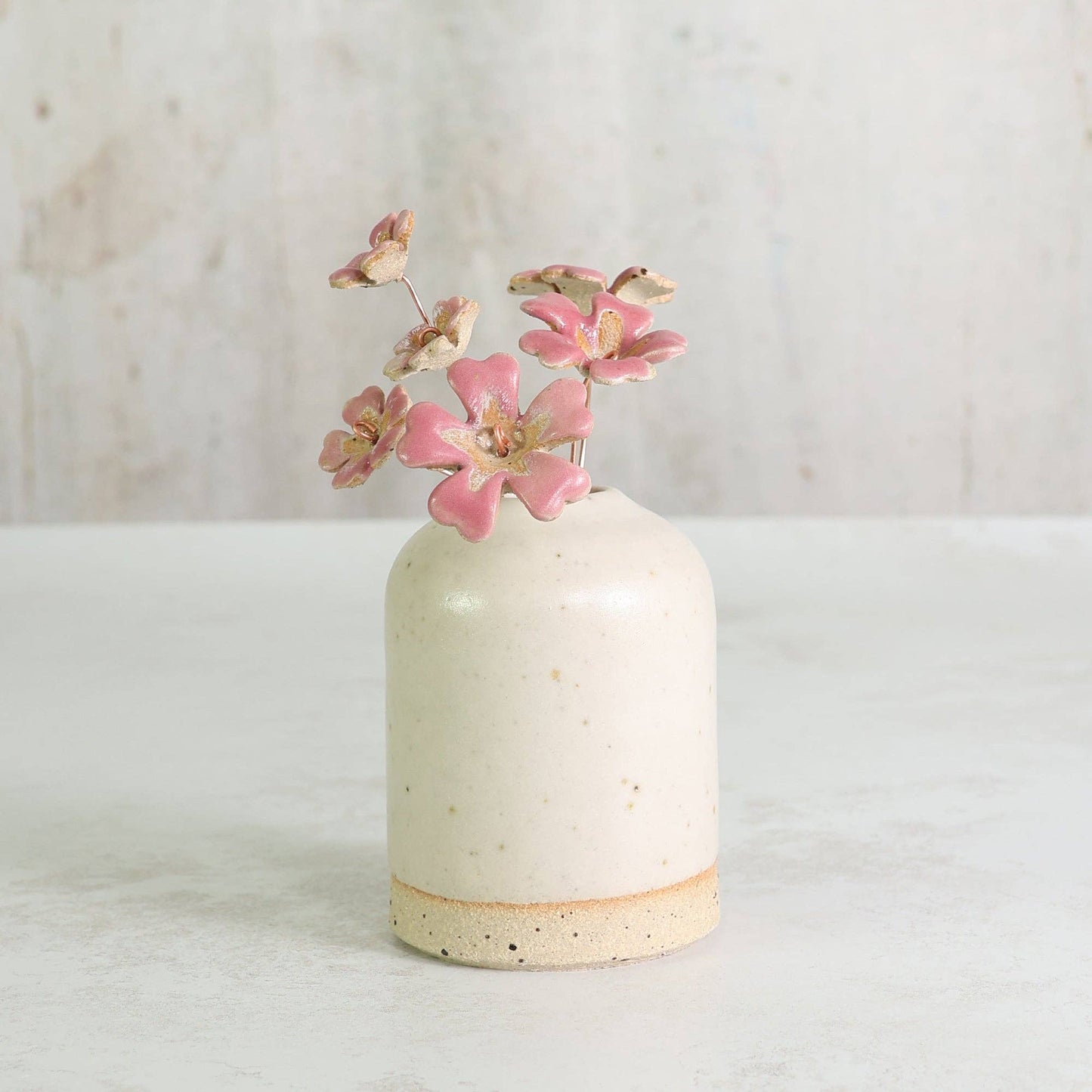 Pink primrose ceramic flower stems