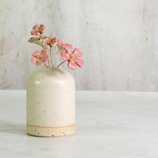 Pink primrose ceramic flower stems
