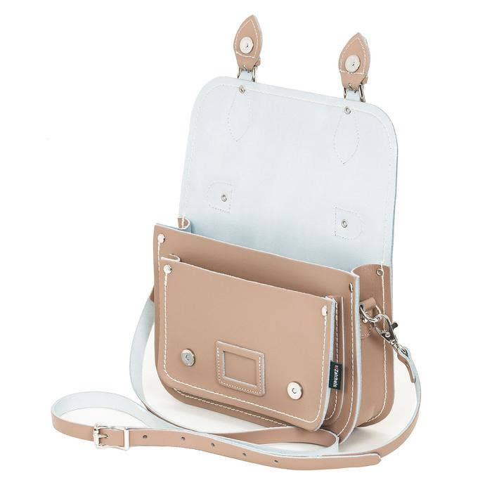 Iced mocha handmade leather midi satchel