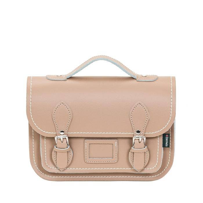 Iced mocha handmade leather midi satchel