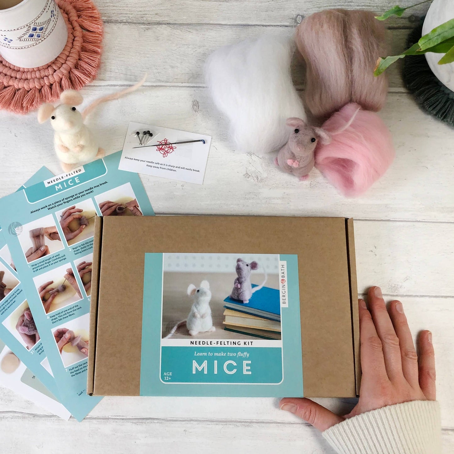 Little mice needle felting kit