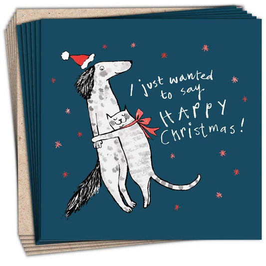 Just to say Happy Christmas - pack of 6 charity Christmas cards