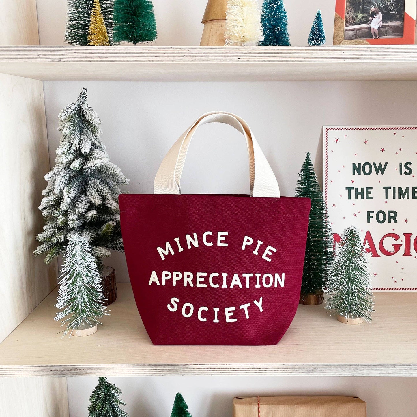 Mince pie appreciation society little canvas bag