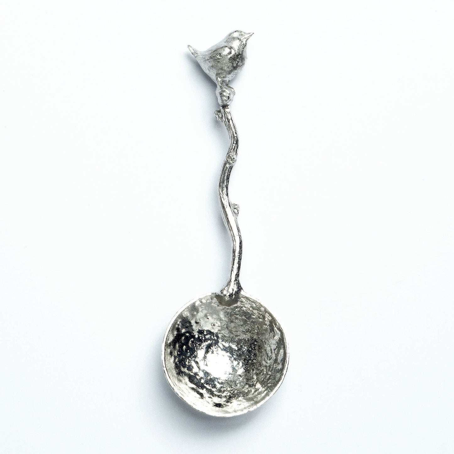 Pewter wren sugar spoon