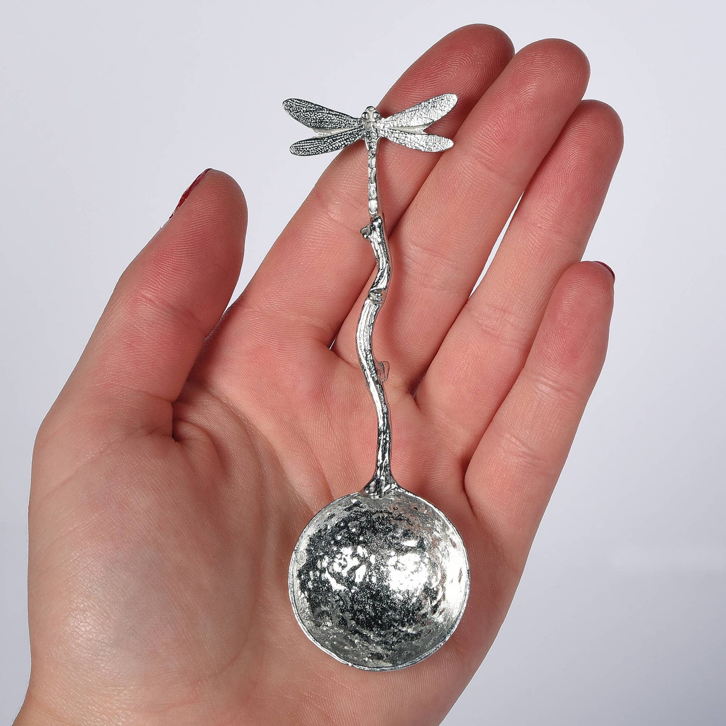 Pewter dragonfly sugar spoon