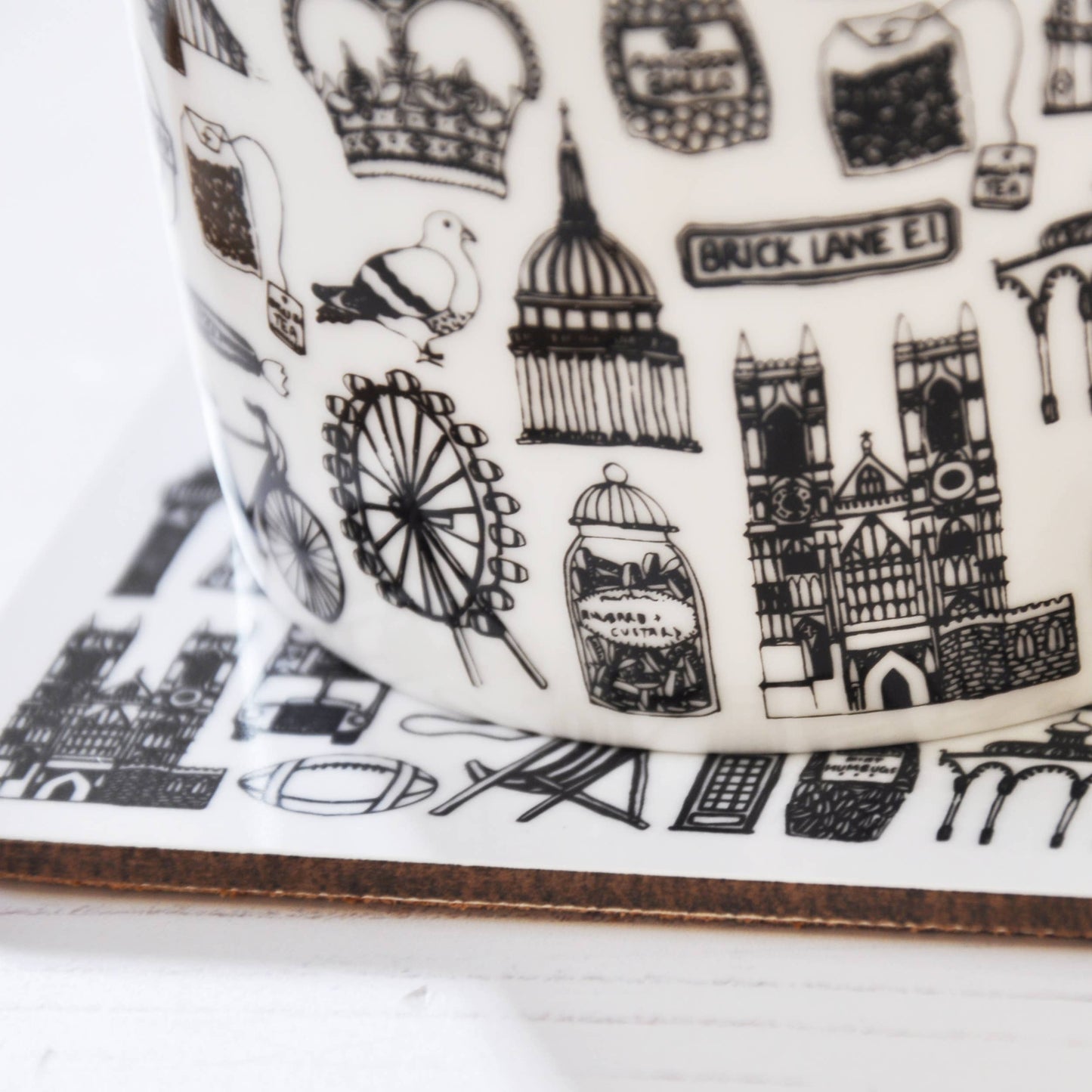 British icons black & white coaster