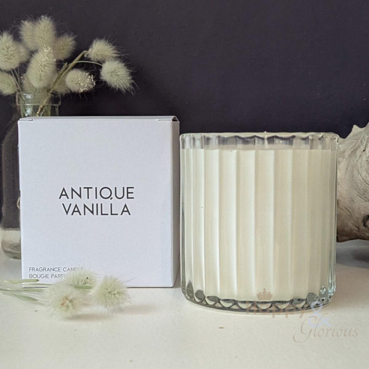 Antique vanilla soy wax scented candle