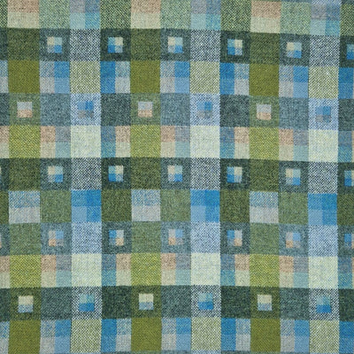Traethlin blue & green Arluniaeth lambswool throw