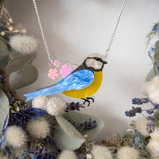 Bluetit & blossom necklace by Tatty Devine