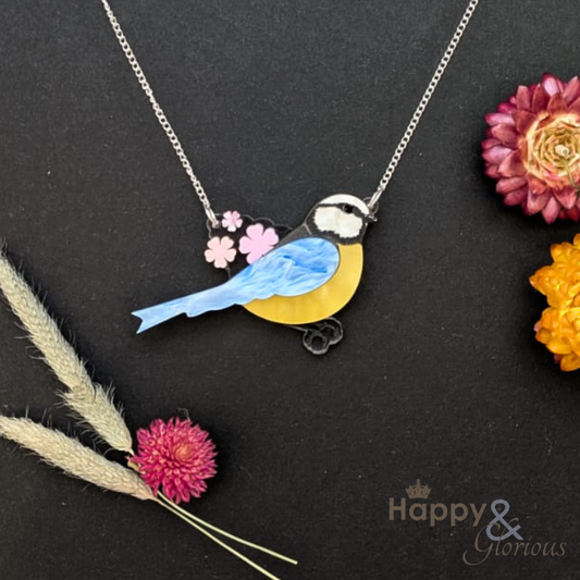 Bluetit & blossom necklace by Tatty Devine