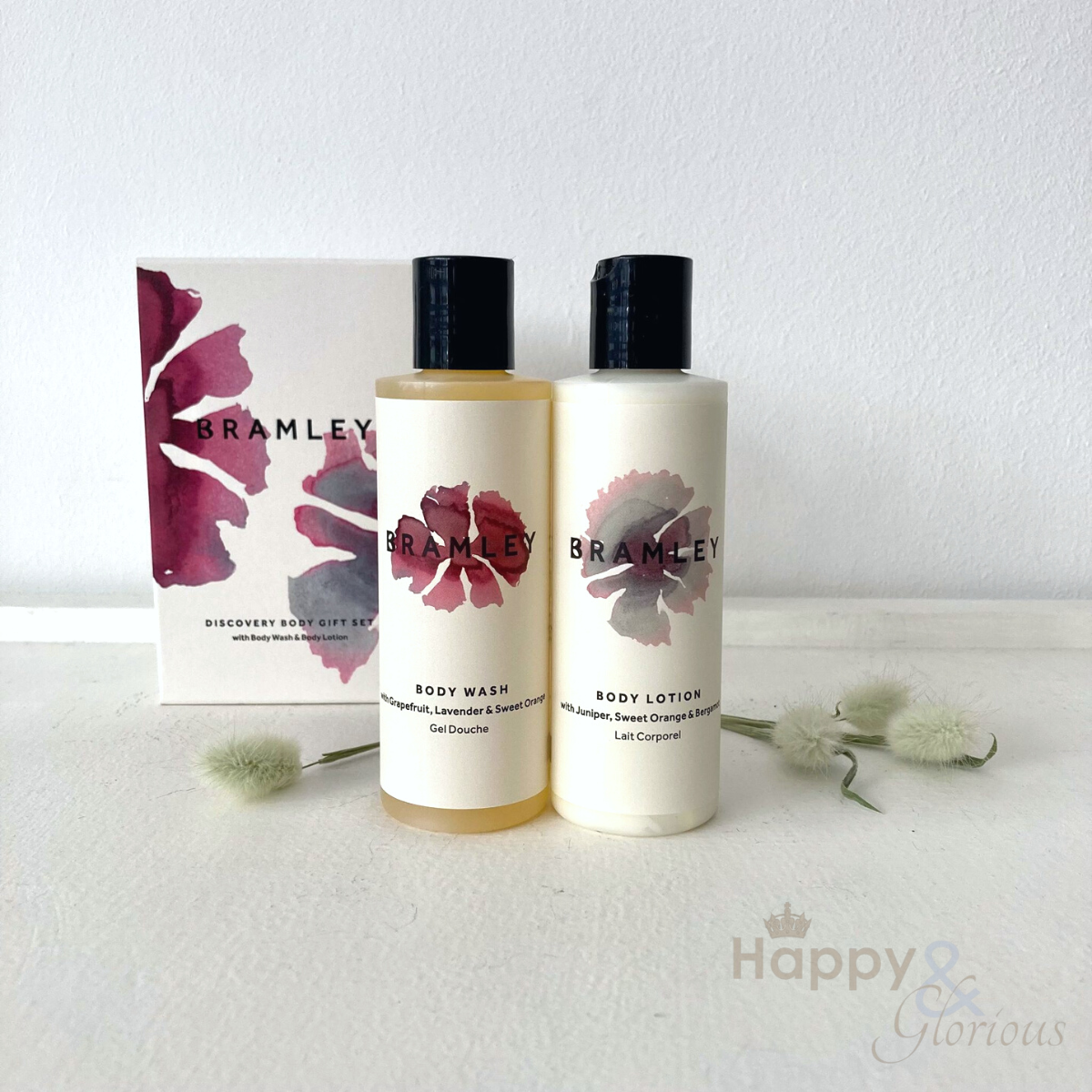 Small body wash & body lotion gift set by Bramley Products