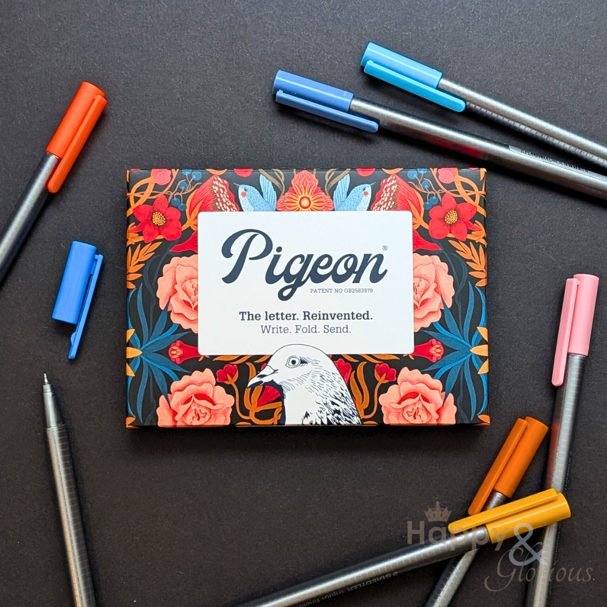 Bright & Beautiful Pigeon - pack of 6 folding letters