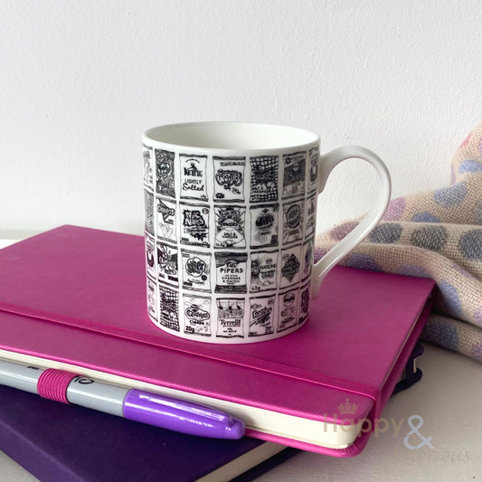 Crisp packets black & white mug