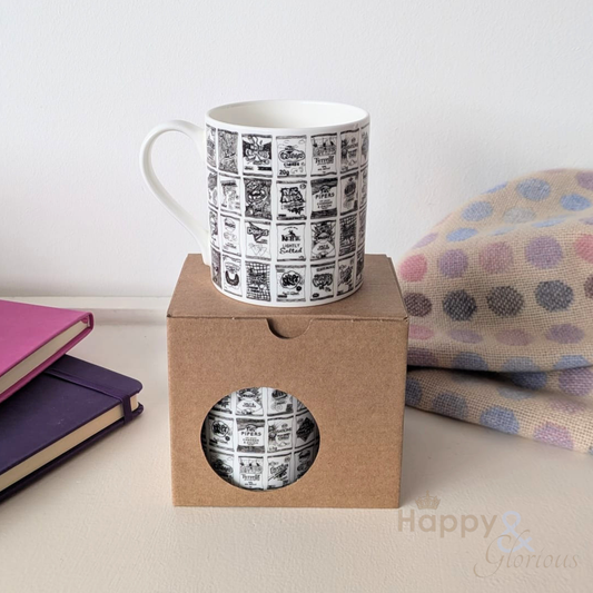 Crisp packets black & white mug