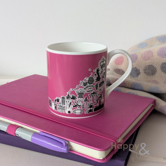 British icons sugar pink mug