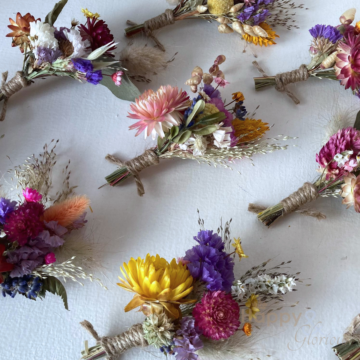Dried flower wedding buttonhole