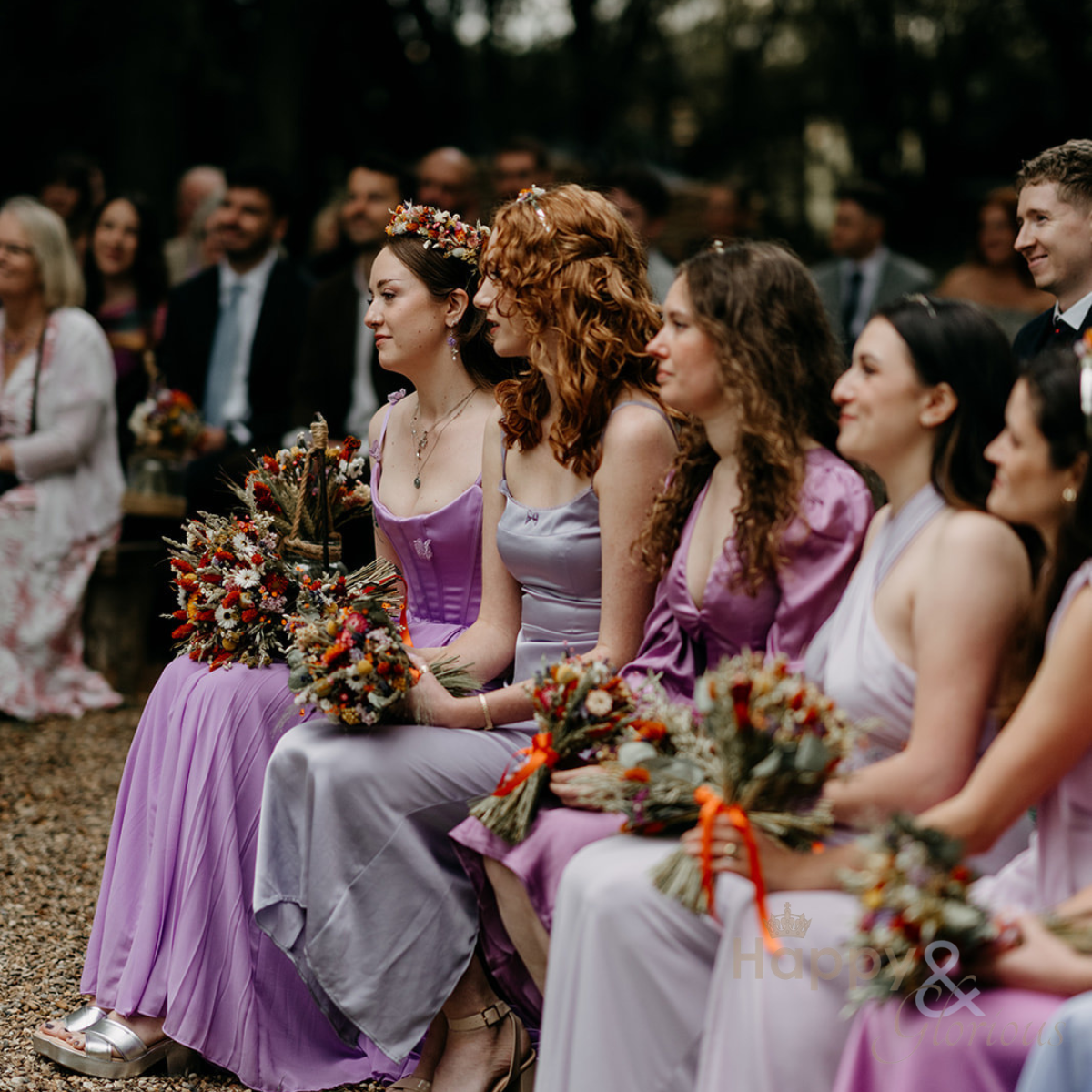 Dried flower wedding bridesmaid bouquet/flower girl posy