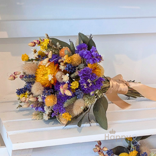 Dried flower wedding bridesmaid bouquet/flower girl posy